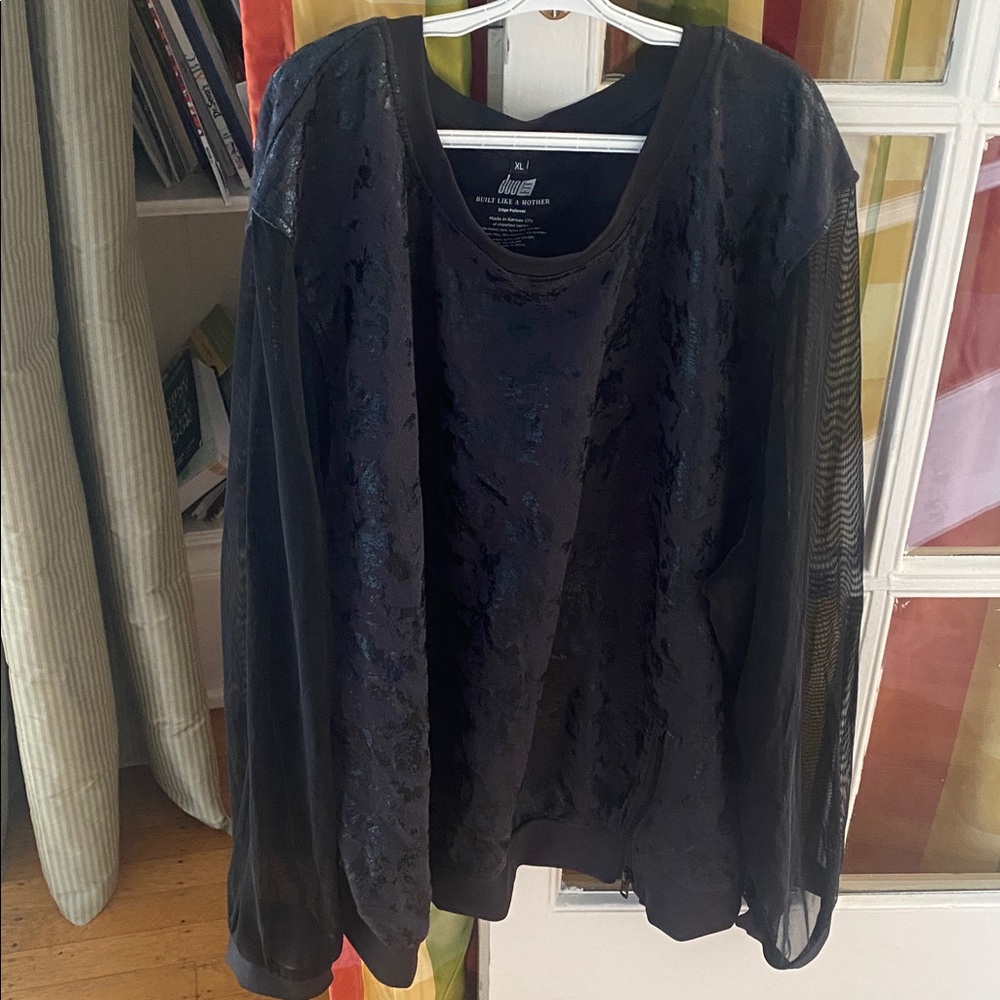 Duofit maternity Black Sheer Long Sleeve athletic wear top